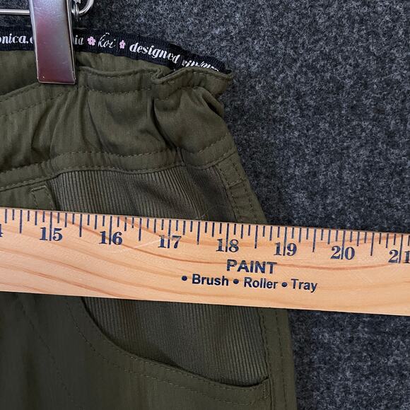 Koi Lite Scrub Pants L Tall Olive Green Slim Fit Drawstring Zip Pocket - Picture 5 of 10